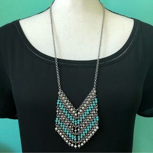 Lucky Brand Silver and Turquoise Necklace